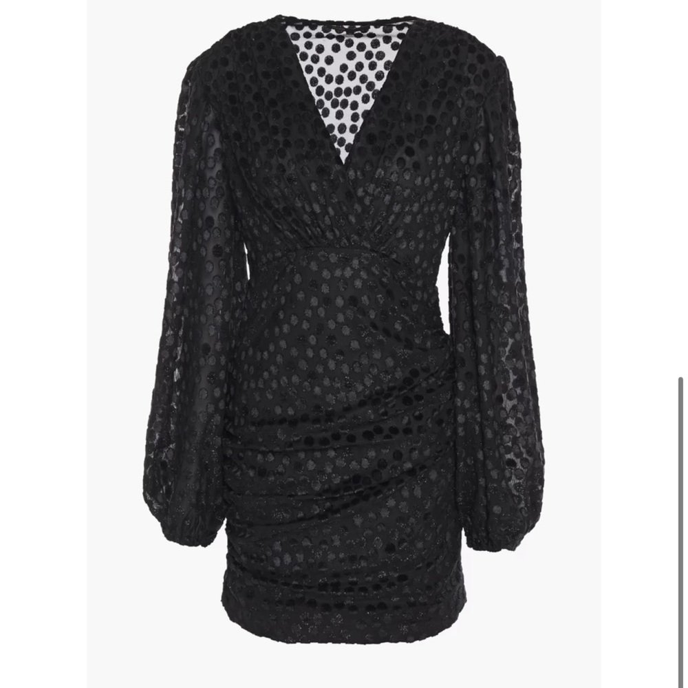 MAJE
Wrap-effect metallic devore-velvet mini dress